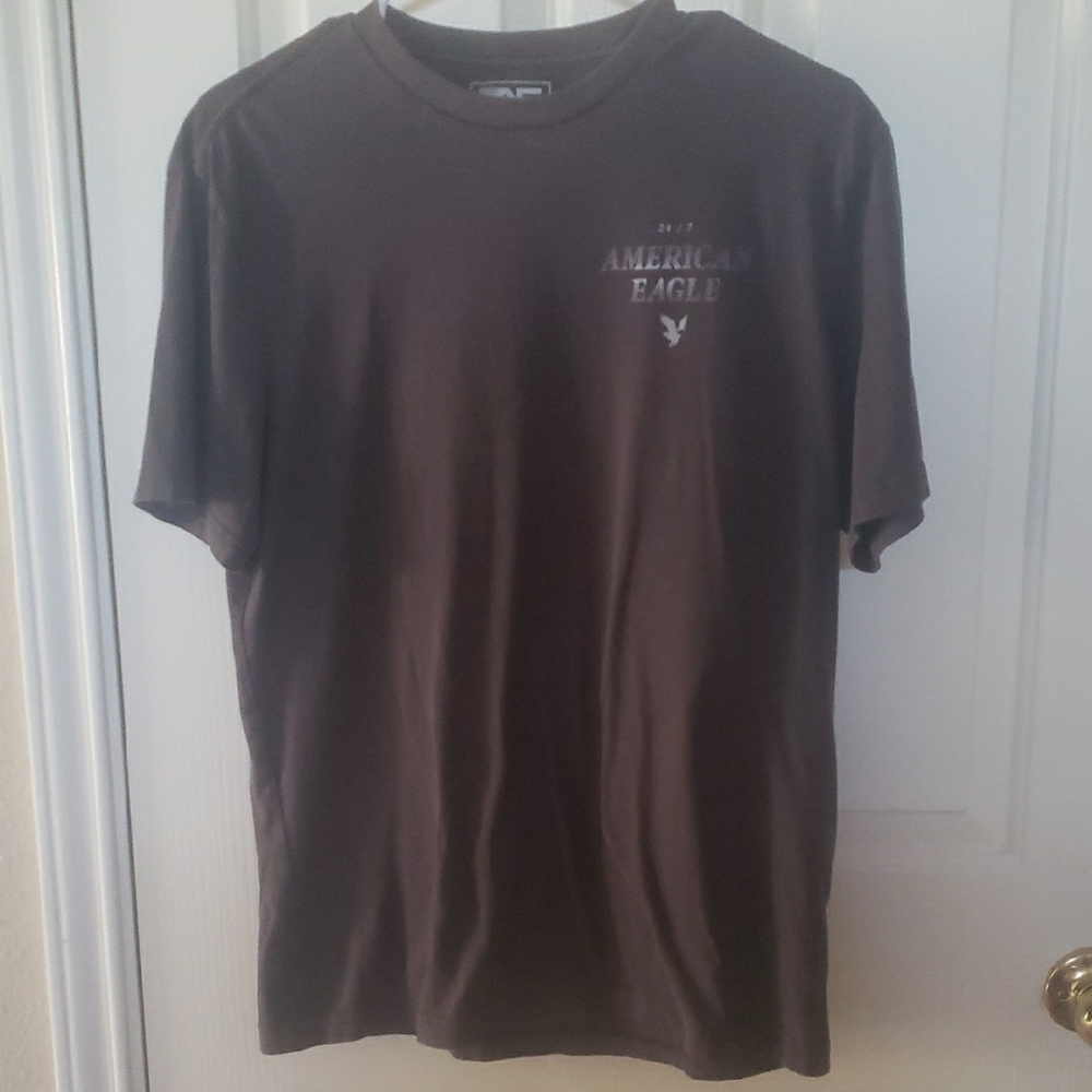American Eagle Outfitters Brown Short Sleeve Tee with Crew Neck